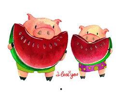 吃瓜绘画,描绘生活中的酸甜苦辣